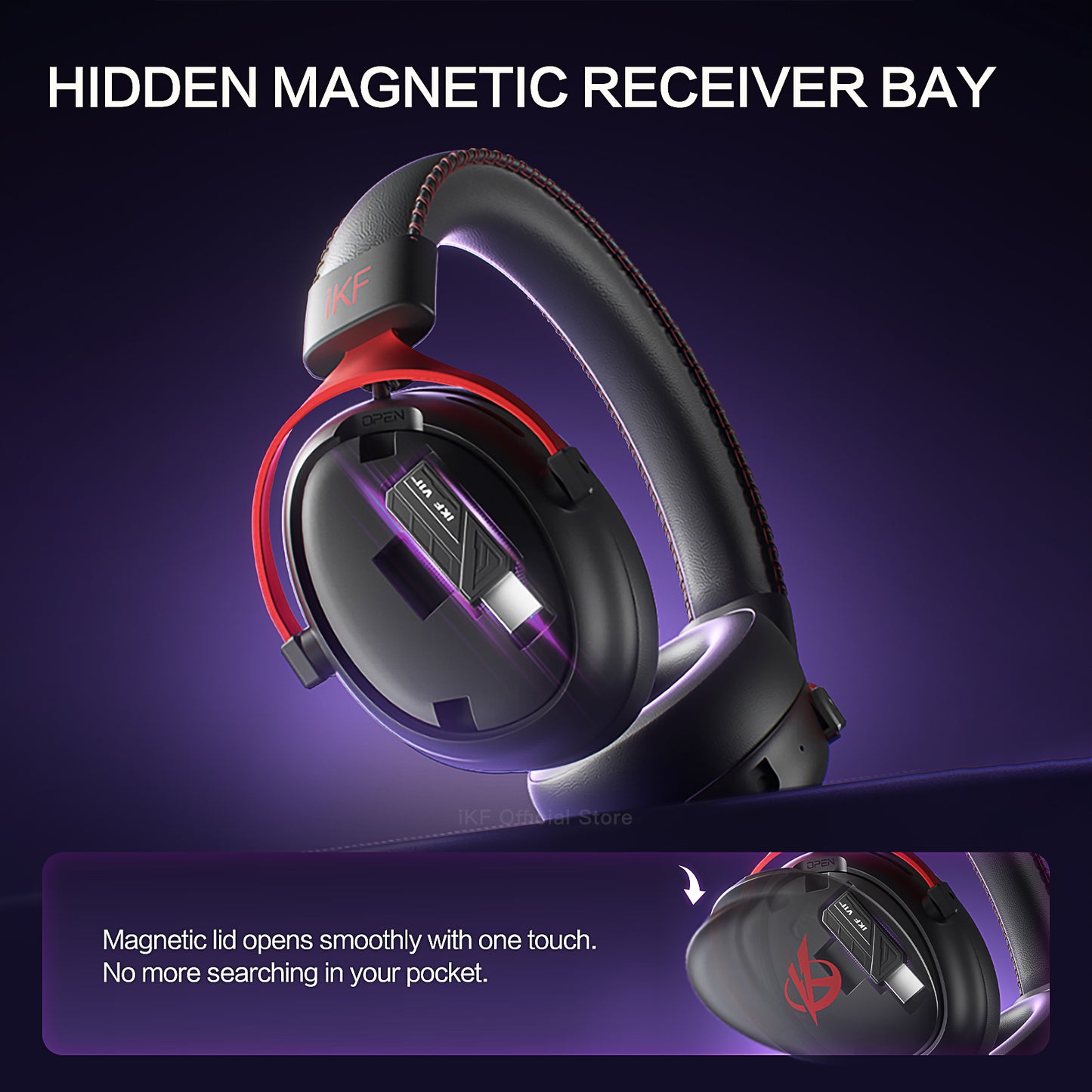 iKF V11 Max Wireless 2.4G Bluetooth Headphones Gaming Wired Headset 260H Playtime with Microphone for iOS/Android PC