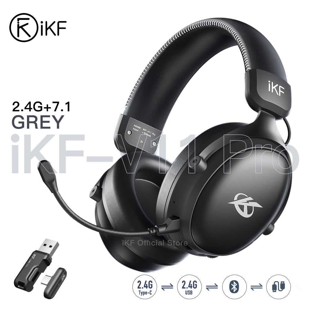 iKF V11 Pro Wireless 2.4G Bluetooth Headphones Gaming Wired Headset Esports
