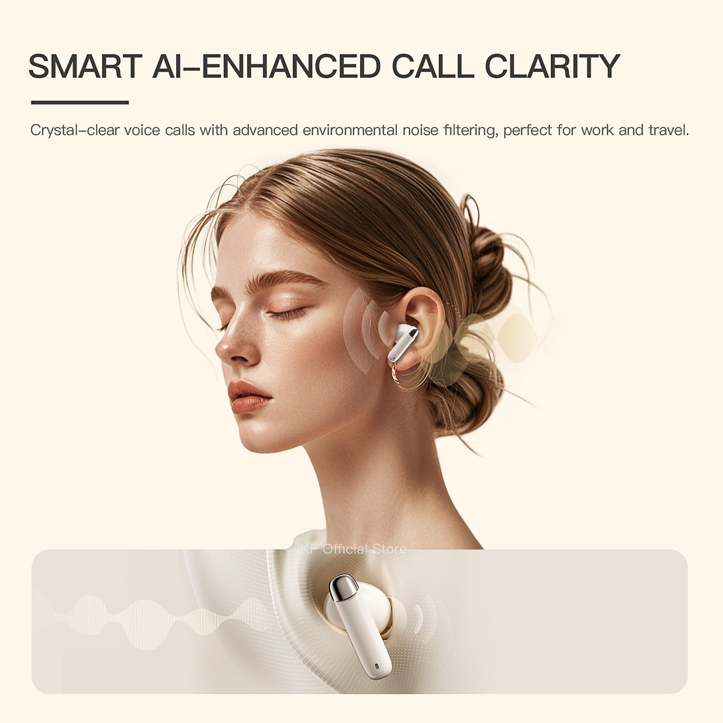 iKF Zing Pro Wireless Earbuds Advanced -55dB Hybrid Active Noise Cancelling, HiFi Sound LDAC Lossless Audio for iOS/Andriod