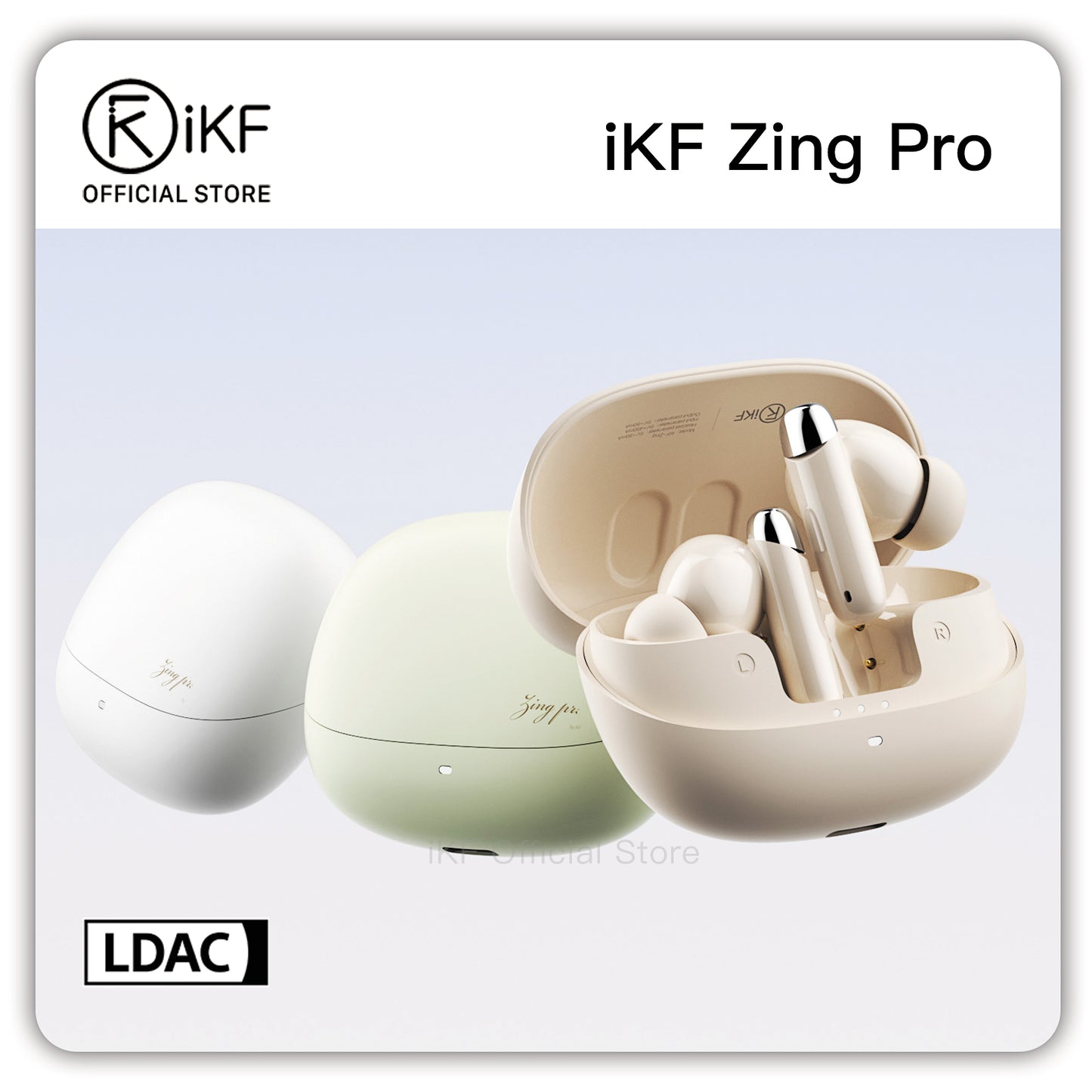 iKF Zing Pro Wireless Earbuds Advanced -55dB Hybrid Active Noise Cancelling, HiFi Sound LDAC Lossless Audio for iOS/Andriod
