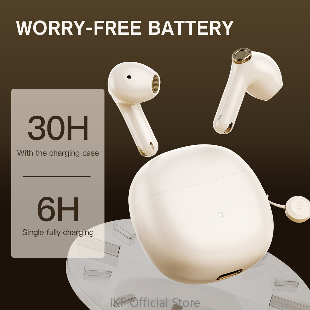 iKF Find Max6 Wireless Earbuds ,Qualcomm Chip ,Adaptive Noise Cancelling ,36 hours ,6 Mic Bluetooth 5.3 Earphones for iOS and  Android