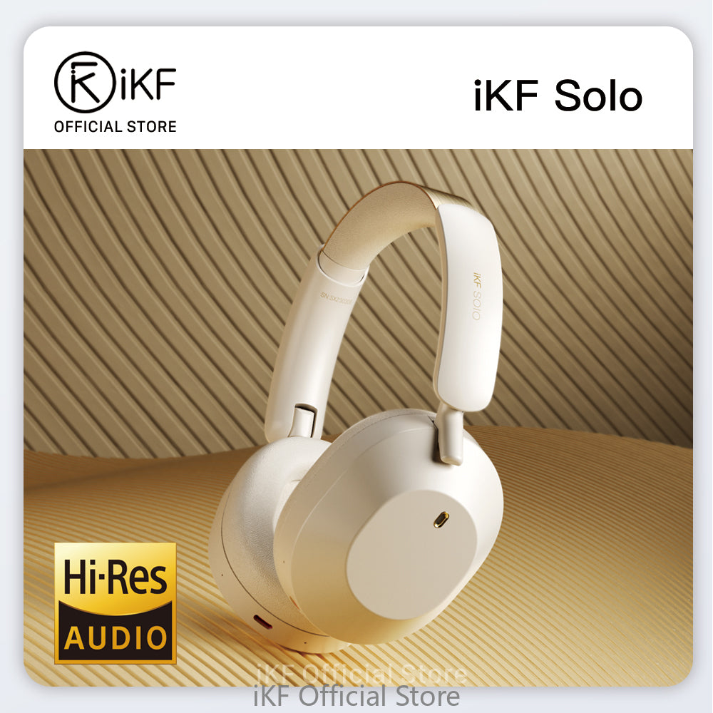 iKF Solo Wireless Bluetooth Headphones Active Noise Cancelling Over-ear Wired Headset,HiFi Stereo Deep Bass with Microphone, Foldable Lightweight Bluetooth for iPhone Andriod