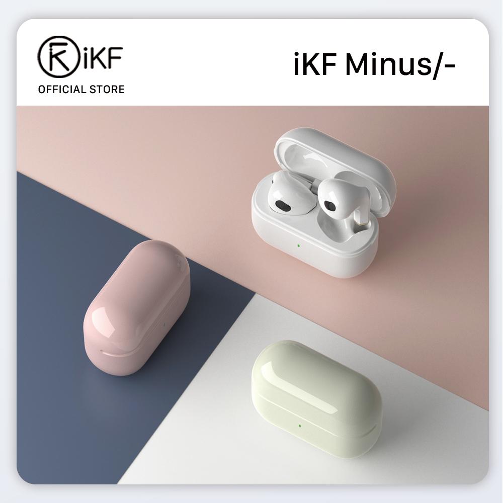 iKF Minus Wireless Earbuds Bluetooth Earphone Semi-in-ear Lightweight with Charging Case Mic Bass Stereo Sound 30 hours play time for iphone/Xiaomi/Huawei/OPPO