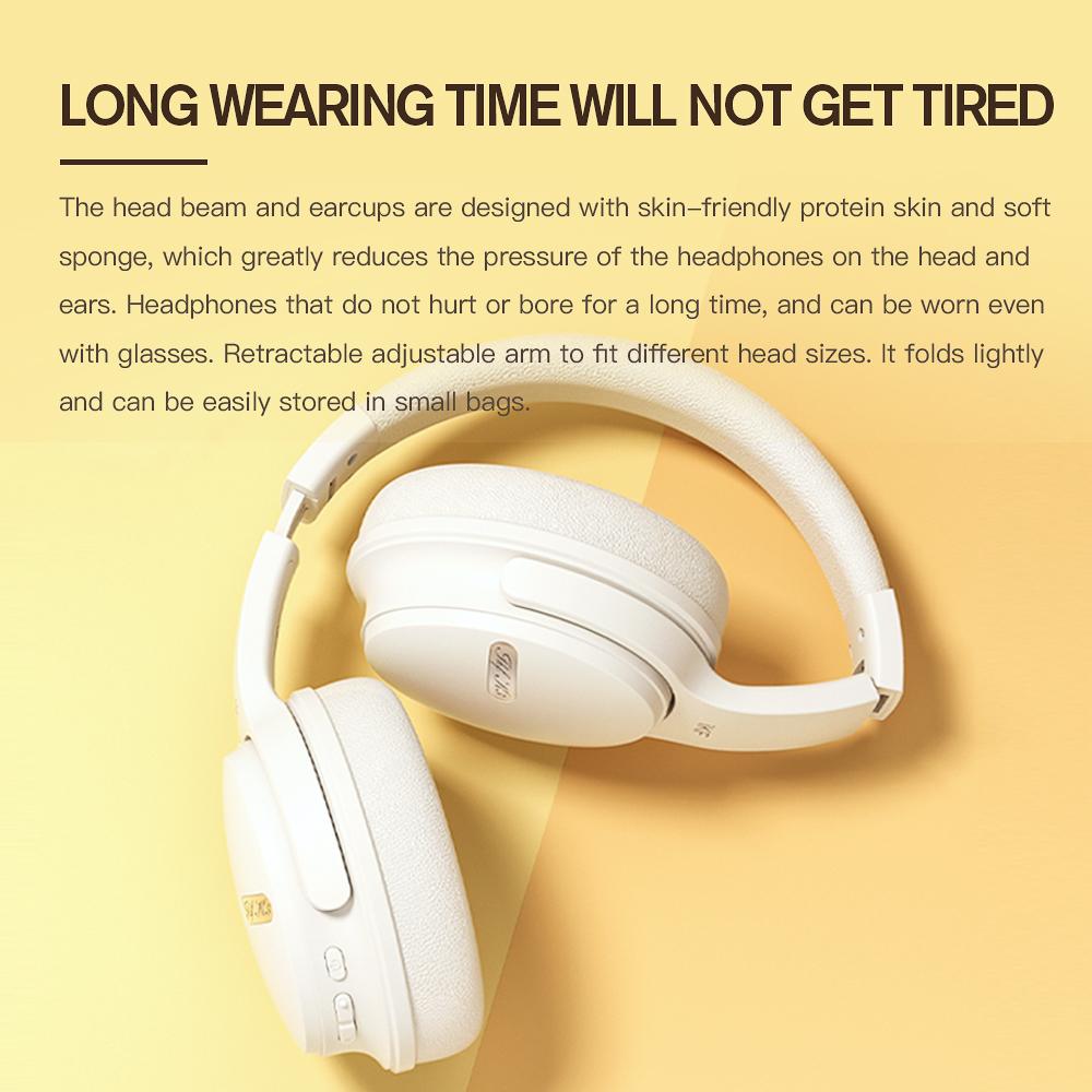 iKF K3 Bluetooth Over Ear Headphone Wireless Wired Headset Built in Mic AUX Cable 50 Hours Play time Noise Reduction Stereo Sound Bass Type-C Charging for Online Class Game Sport Compatible with iOS and Android