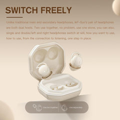 iKF Sun Invisible Sleep Earbuds Wireless Earphones Smallest Lightest Tiny Noise Cancelling Ear Buds for Sleeping Quiet-Comfort Mini Sleepbuds Bluetooth 5.3 Hidden Headphones for Side Sleepers/Work