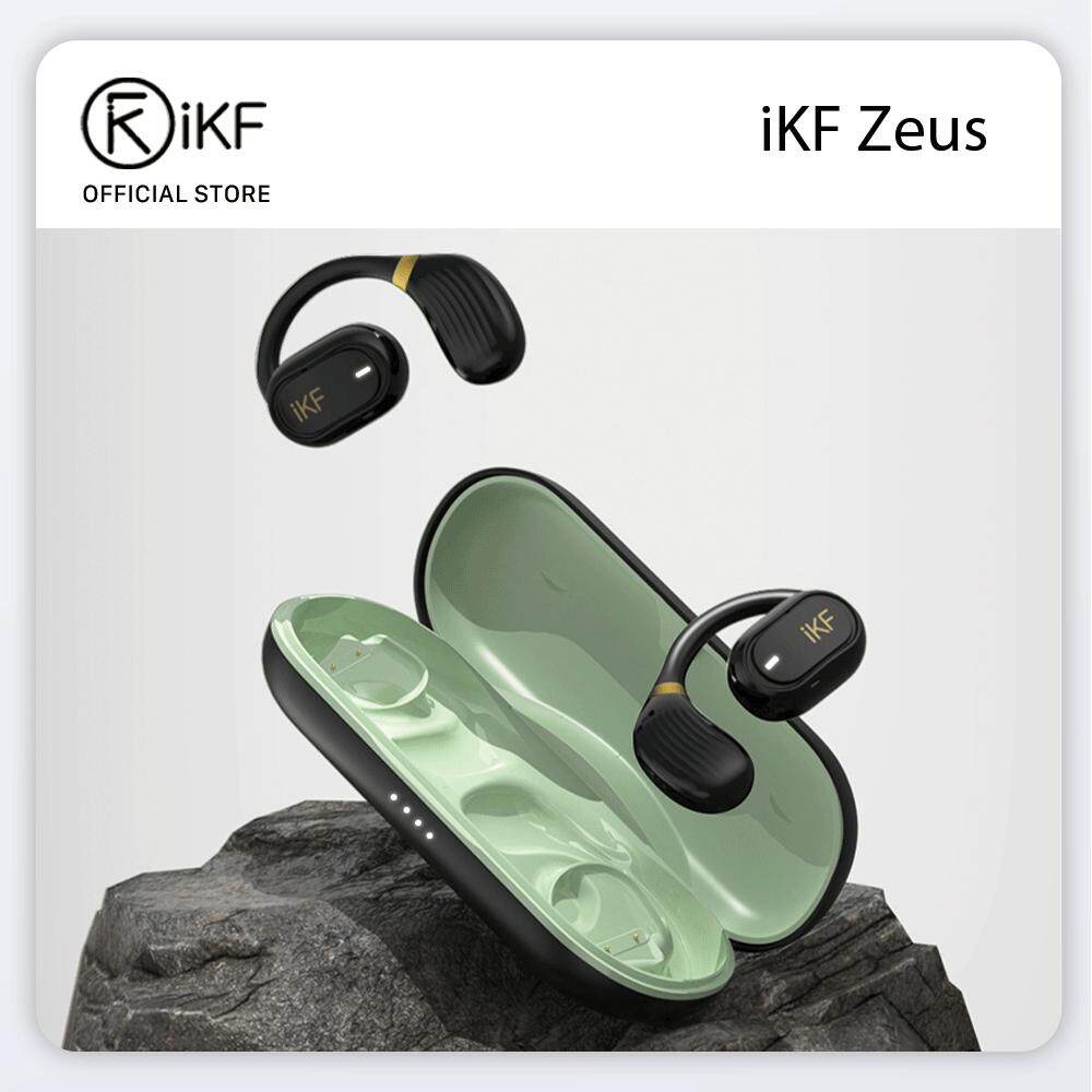 iKF-Zeus Bone Conduction Earphone Open-Ear Design Wireless Call Noise Reduction Bluetooth 5.3 Earphone Directional Audio ENC IPX5 Waterproof,HiFi Sound for iOS/Android Gym Workout Running