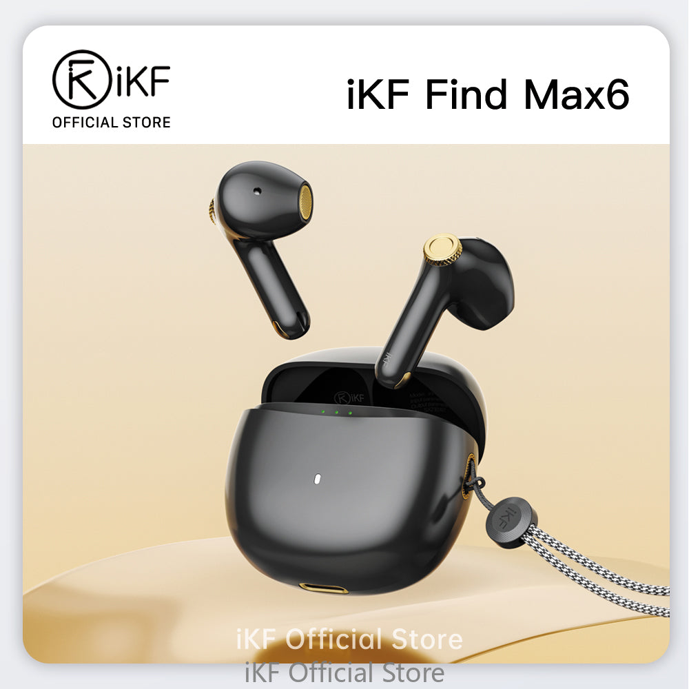 iKF Find Max6 Wireless Earbuds ,Qualcomm Chip ,Adaptive Noise Cancelling ,36 hours ,6 Mic Bluetooth 5.3 Earphones for iOS and  Android