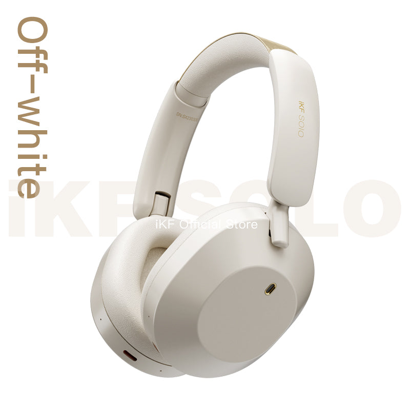 iKF Solo Wireless Bluetooth Headphones Active Noise Cancelling Over-ear Wired Headset,HiFi Stereo Deep Bass with Microphone, Foldable Lightweight Bluetooth for iPhone Andriod