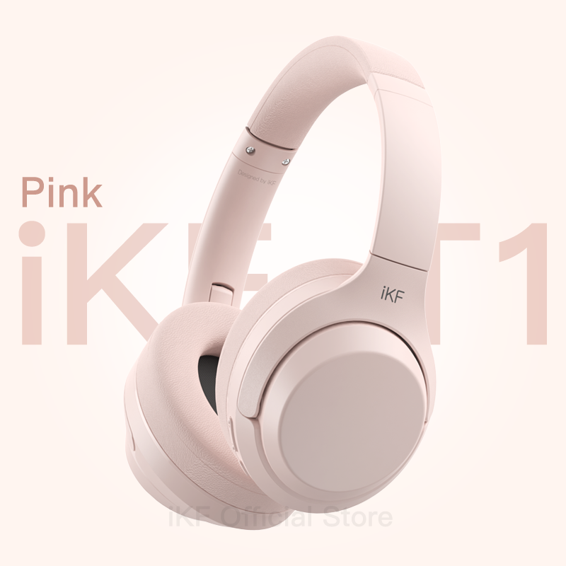 iKF T1-Wireless Bluetooth Headphones Call Noise Cancelling Over Ear Headset Bass Stereo Sound with Game Mode 50 hours Using Time Built-in Microphone Compatible iOS/ Android