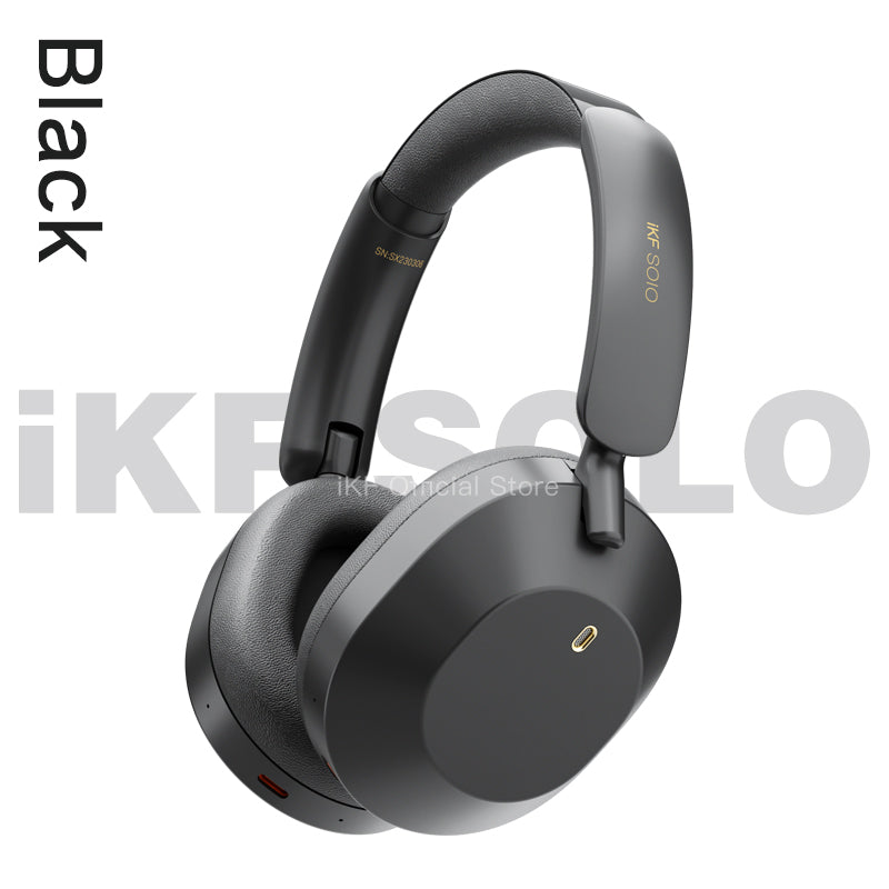 iKF Solo Wireless Bluetooth Headphones Active Noise Cancelling Over-ear Wired Headset,HiFi Stereo Deep Bass with Microphone, Foldable Lightweight Bluetooth for iPhone Andriod