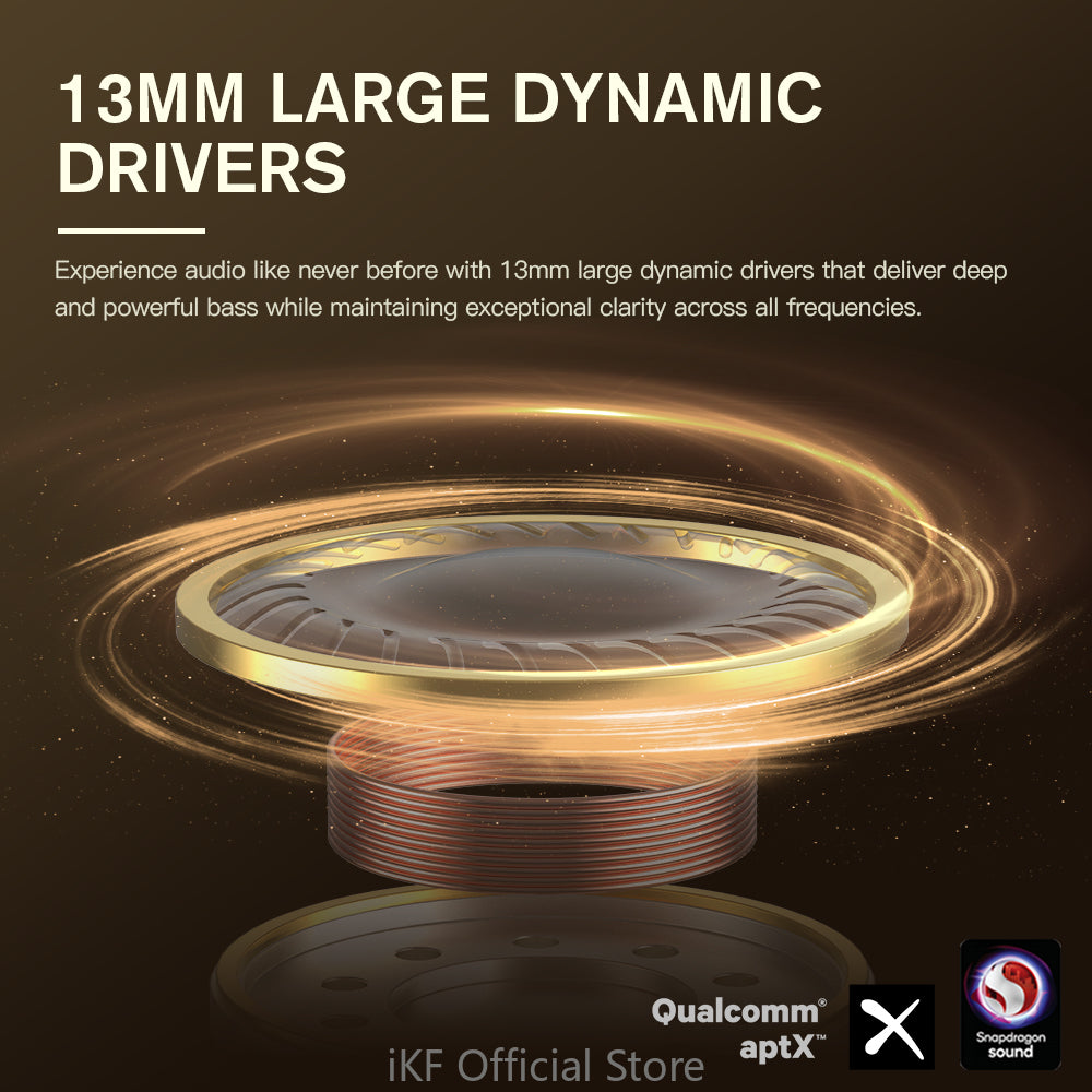 iKF Find Max6 Wireless Earbuds ,Qualcomm Chip ,Adaptive Noise Cancelling ,36 hours ,6 Mic Bluetooth 5.3 Earphones for iOS and  Android