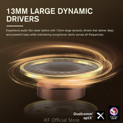 iKF Find Max6 Wireless Earbuds ,Qualcomm Chip ,Adaptive Noise Cancelling ,36 hours ,6 Mic Bluetooth 5.3 Earphones for iOS and Android