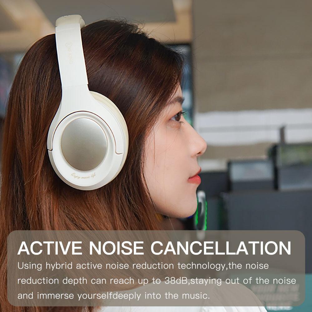 【Free gift】iKF King (S)- Active Noise Cancelling Bluetooth Wireless Headphone Power Bass Stereo Sound with Microphone Wired Headset Gaming Mode 80 hours Play Time for iphone/Xiaomi/Huawei/OPPO