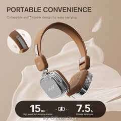 iKF R2 Wireless Retro Headphones Bluetooth V 5.4 ENC HiFi Sound Quality,60 Hours of Battery Life Listen to Music Game Mode ,Throwback Design OOTD Supports Wired/wireless