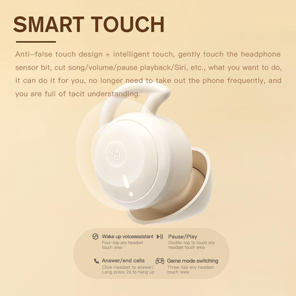 iKF Sun Invisible Sleep Earbuds Wireless Earphones Smallest Lightest Tiny Noise Cancelling Ear Buds for Sleeping Quiet-Comfort Mini Sleepbuds Bluetooth 5.3 Hidden Headphones for Side Sleepers/Work