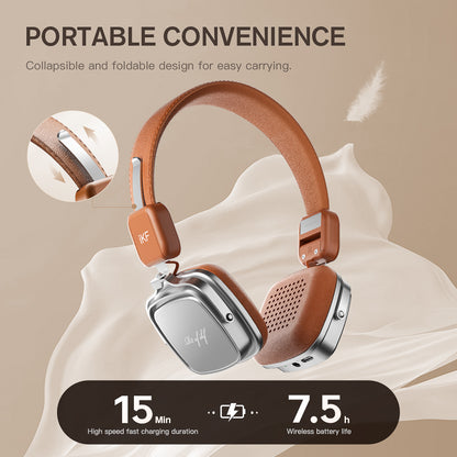 iKF R2 Wireless Retro Headphones Bluetooth ENC HiFi Sound Quality,60 Hours of Battery Life Listen to Music Game Mode ,Throwback Design OOTD Supports Wired/wireless
