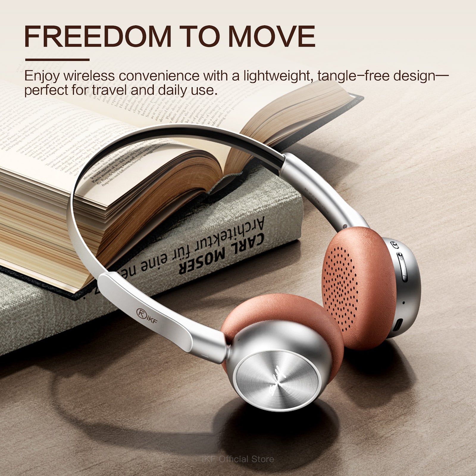 iKF R1 レトロワイヤレスBluetoothヘッドホン – 60時間再生 & 軽量設計
