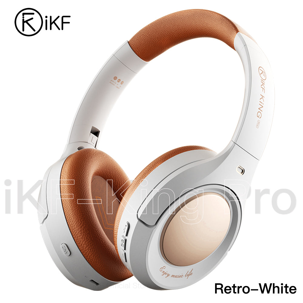 iKF King Pro 3.0 Active Noise Cancelling Bluetooth Wireless Headphones Hi-Res Audio Normal Battery Life Mode 170H 38ms Low Latency Mode