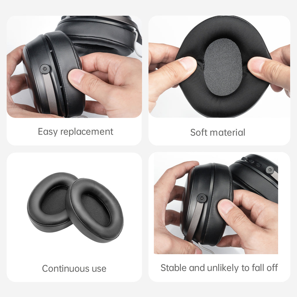 iKF V11 Pro High-end Headphones - Special Earmuffs Replaceable Ear Cushions. Soft Leather White and black.