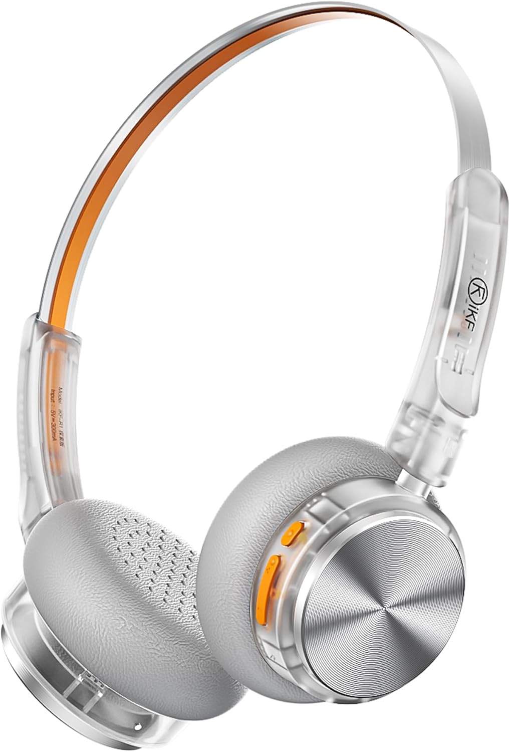 iKF R1 Explorer Clear Retro Wireless Bluetooth Headphones, 90H Playtime, Hi-Res Audio, Comfort Fit, ENC Call Noise Cancelling, Metal Design, 360° Spatial Sound, Dual Device Connect, Travel, Silver