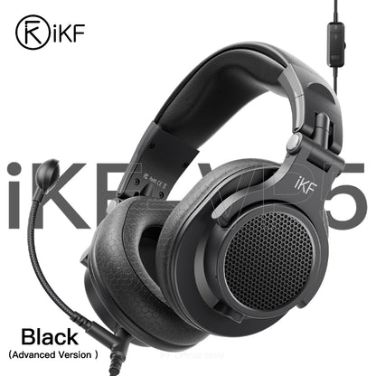 iKF VP5 HiFi Monitor Headphone Game Esports Wired Headset 3.5MM With Microphone Cable