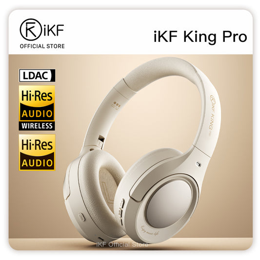 iKF King Pro 3.0 Active Noise Cancelling Bluetooth Wireless Headphones Hi-Res Audio Normal Battery Life Mode 170H 38ms Low Latency Mode
