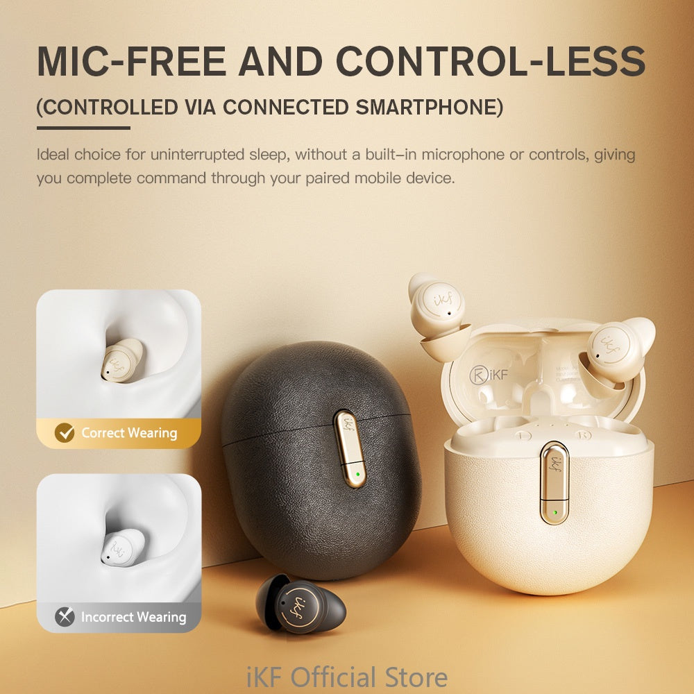 iKF Moon Pro Invisible Sleep  Wireless Earphones Noise Cancelling for Sleeping Quiet-Comfort Mini Sleep Bluetooth V5.3 Hidden Earbuds