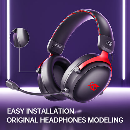 iKF V11 Pro High-end Headphones - Special Earmuffs Replaceable Ear Cushions. Soft Leather White and black.