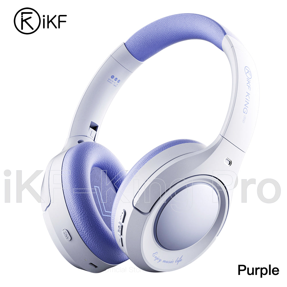 iKF King Pro 3.0 Active Noise Cancelling Bluetooth Wireless Headphones Hi-Res Audio Normal Battery Life Mode 170H 38ms Low Latency Mode