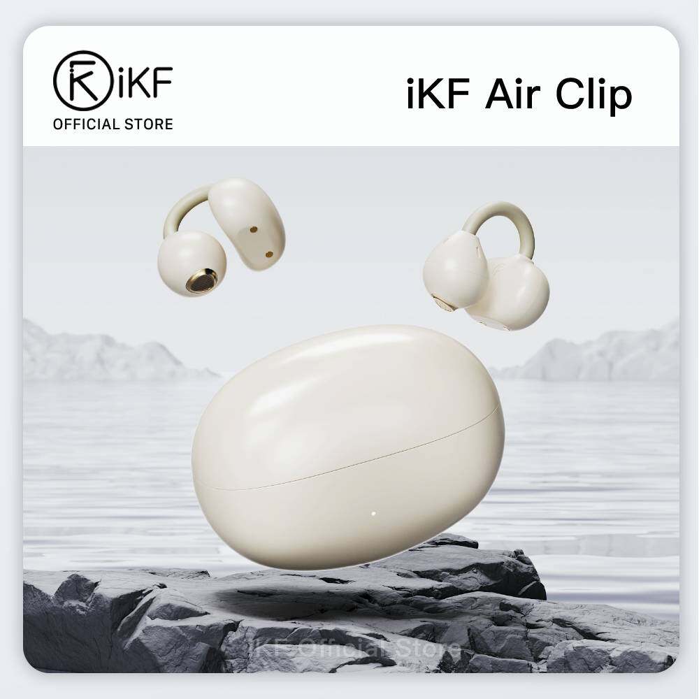 iKF Air Clip Open-Ear TWS Earbuds Wireless Air Conduction Earphones Sports Ear Clips ENC Calling Reducation DT6.0