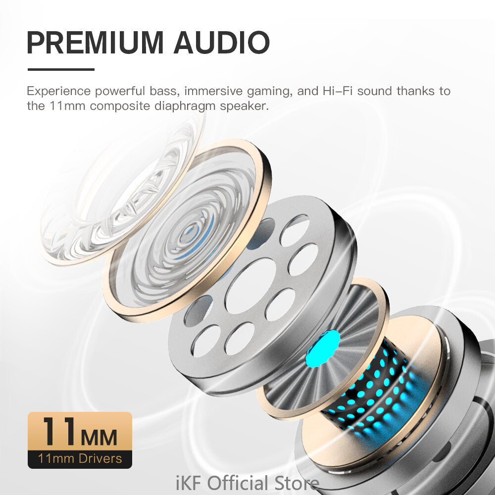 iKF G15 In-ear Wireless Bluetooth Earbuds Gaming Esports 2.4g Dual Mode Compatible with VR Switch PS5 pico Earphones