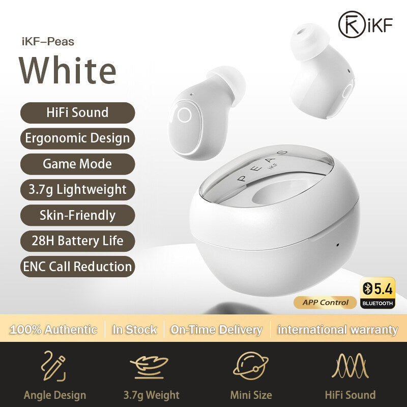 iKF Peas Wireless Earbuds Mini Earphones Bluetooth ENC Calling Reduction Game Sports 28H Playback