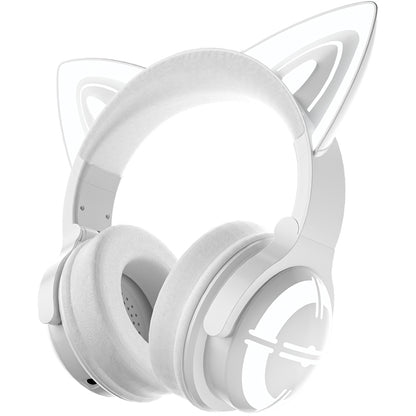 Auriculares iKF Show Pro Cat, inalámbricos, Bluetooth, para juegos de chicas lindas, con retardo sin sentido, luz personalizada, anime, con micrófono, batería de larga duración, compatible con conexión por cable, para iOS y Android.