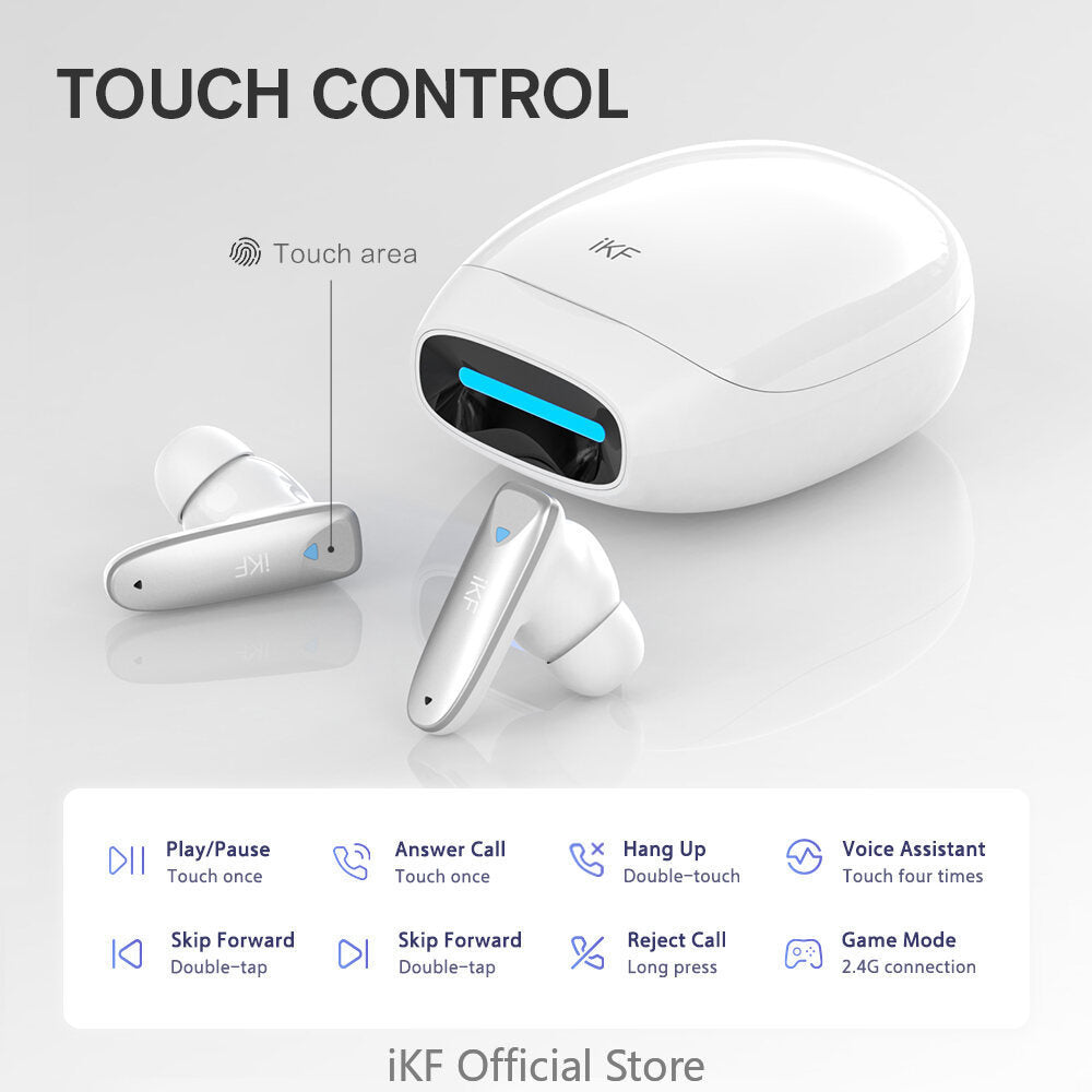 iKF G15 In-ear Wireless Bluetooth Earbuds Gaming Esports 2.4g Dual Mode Compatible with VR Switch PS5 pico Earphones