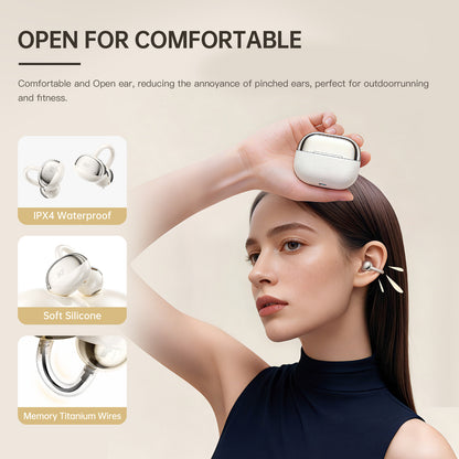 iKF C01 ワイヤレスイヤホン オープンイヤー Bluetoothイヤホン ステレオサウンド イヤーカフ型