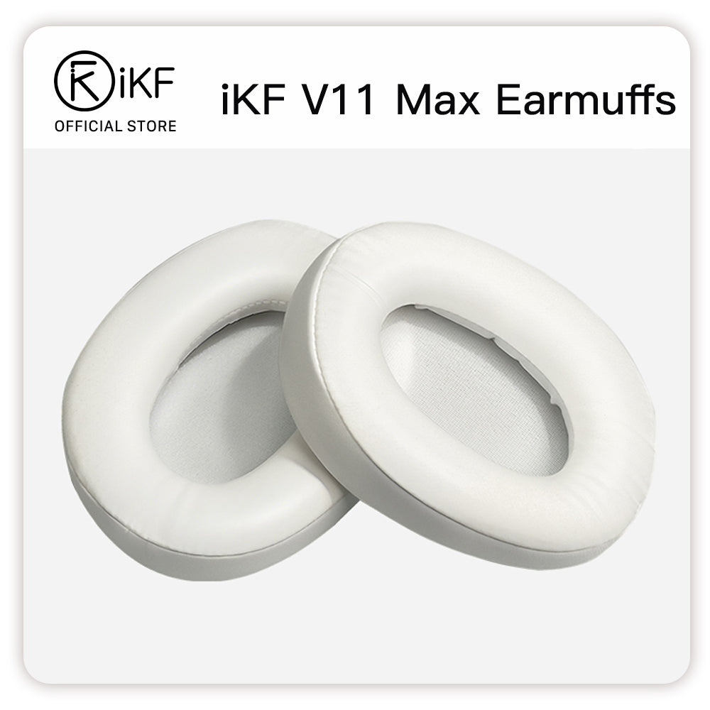 Original Earmuffs For iKF V11 Max Headphones Easy Replacement Earpads Soft Leather White and Black