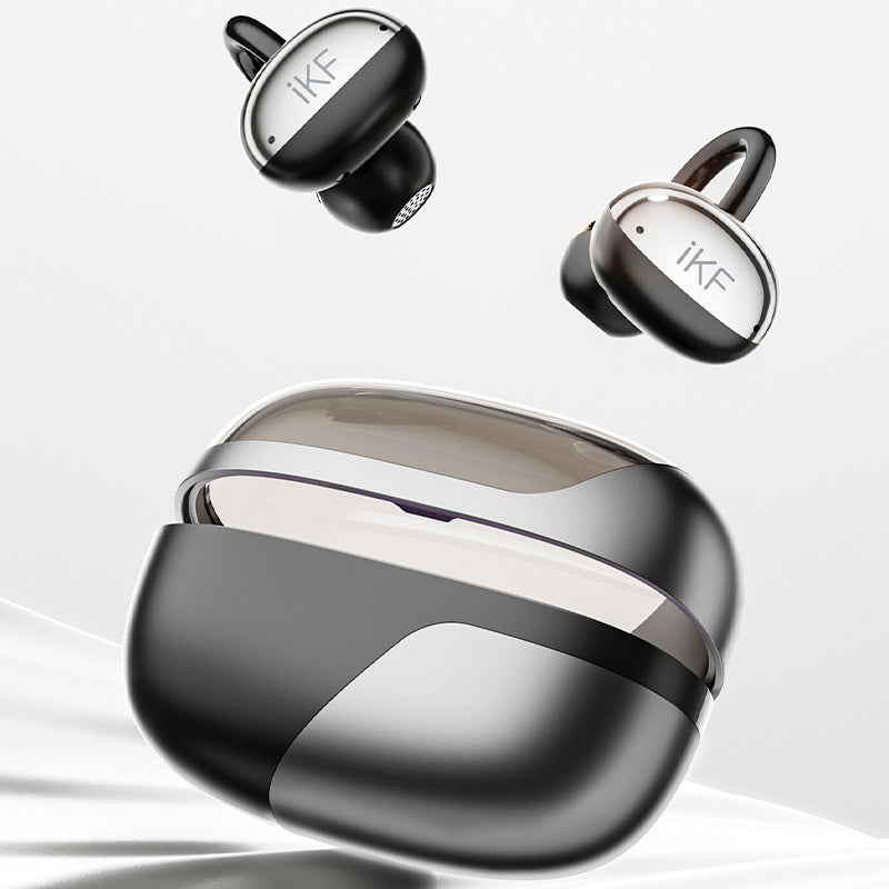 iKF C01 Open Ear Wireless Earbuds Bluetooth Earphones Stereo Sound Ear Clip 48H Battery Life IPX4 for Workout Travel