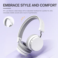 iKF Luck Over Ear Bluetooth Wireless Headphones HiFi Sound ,Listen to Music/Game Headsets with 55hrs Battery Life