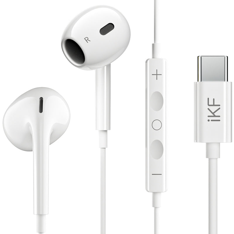 iKF-B1 Wired Earphones 3.5MM/Type-C Semi-in-Ear HiFi Sound Stereo  with For iOS /Android