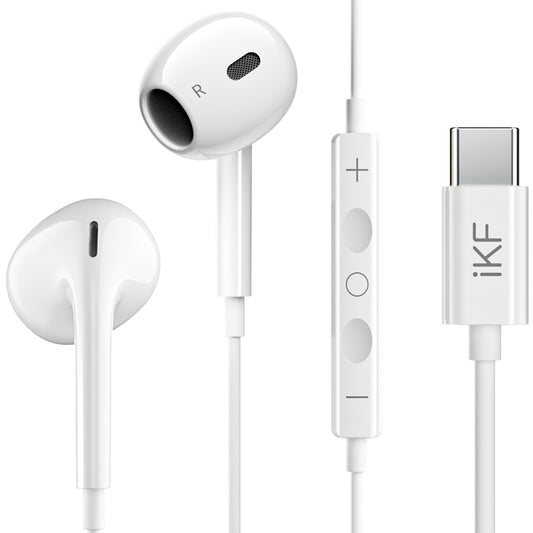 iKF-B1 Wired Earphones 3.5MM/Type-C Semi-in-Ear HiFi Sound Stereo  with For iOS /Android