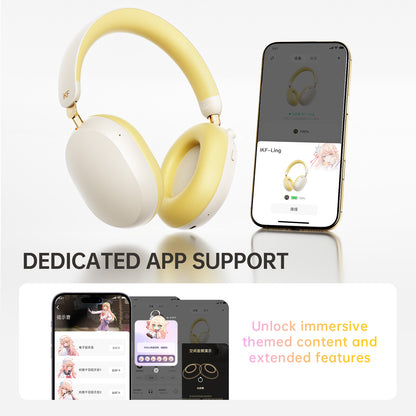 iKF Ling Wireless Bluetooth Headphones, Cartoon, Active Noise Reduction Headset, LDAC Hi-Res