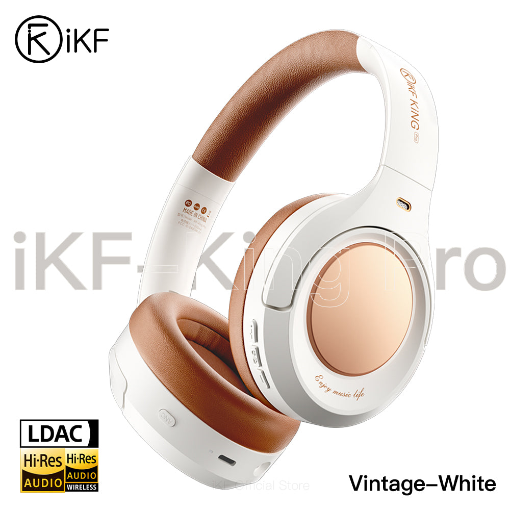 iKF King Pro 3.0 Active Noise Cancelling Bluetooth Wireless Headphones Hi-Res Audio Normal Battery Life Mode 170H 38ms Low Latency Mode