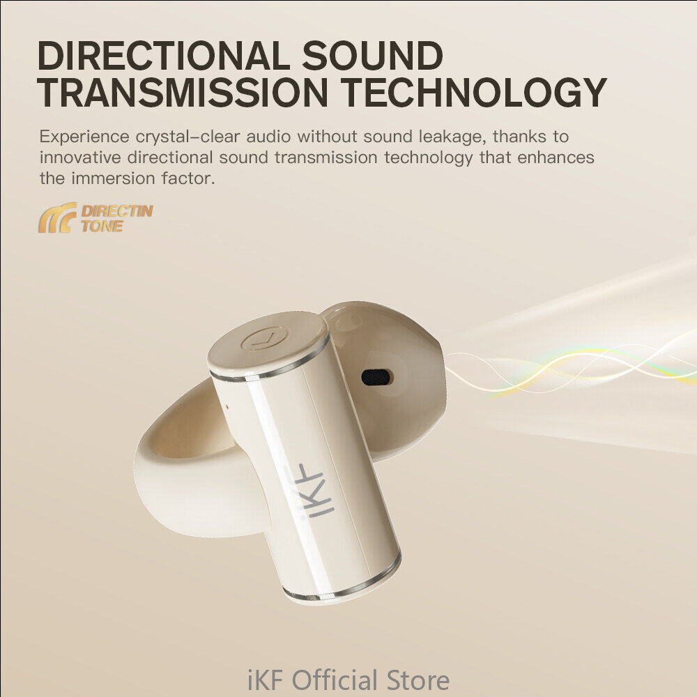 iKF N1-Air Conduction Earphone Ear-clipping Wireless Call Noise Reduction HiFi Sound, 60 Hours Playback Time, Listen To Songs, Sports Earphone,Suitable For Android/iOS