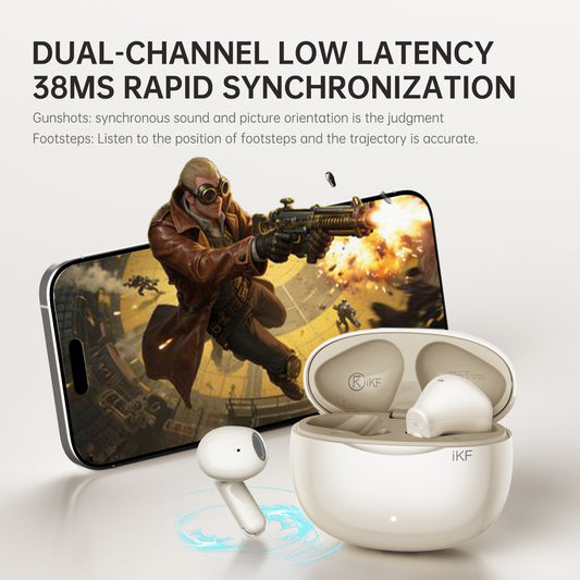 iKF Air01 New version Wireless Bluetooth Earphones Dual Channel Low Latency Panoramic Sound Field Smart multi-point connection