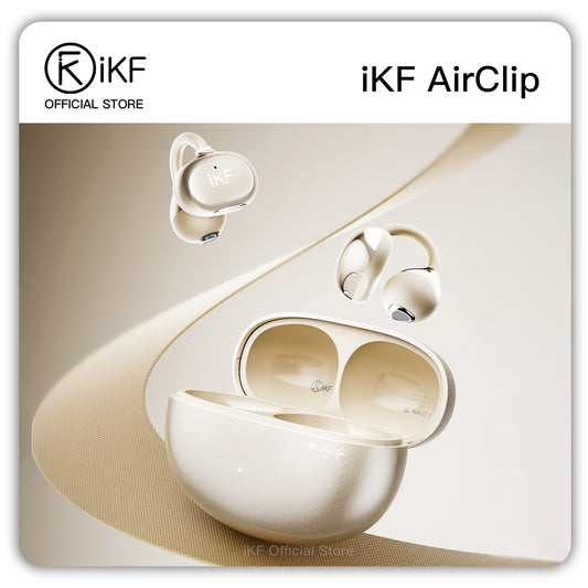 iKF Air Clip Kabellose Bluetooth-Ohrhörer mit offenem Ohrclip, DS7.0 Auslaufsicherer Stereoklang für Sport/Training, iOS/Android 