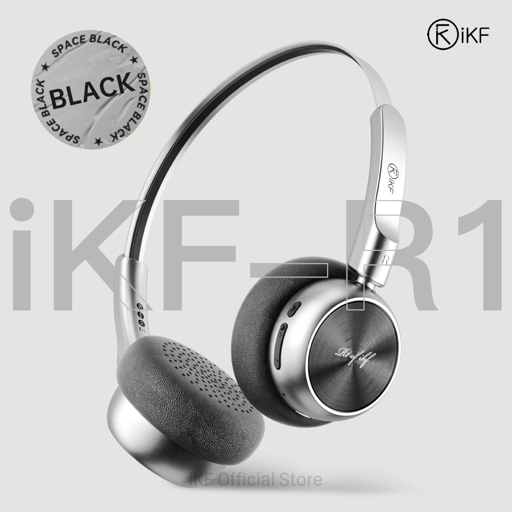 iKF R1 Wireless Bluetooth Headphones, Retro Classic Lightweight Headset, Builti-in Mic, 60H Playback, Dual Device Connectivity, Low Latency, App Customization,Throwback 80s 90s,OOTD