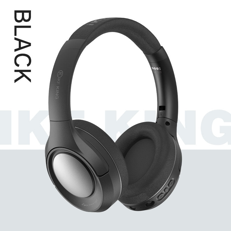 iKF King (S)- Active Noise Cancelling Bluetooth Wireless Headphone Power Bass Stereo Sound with Microphone Wired Headset Gaming Mode 80 hours Play Time for iphone/Xiaomi/Huawei/OPPO