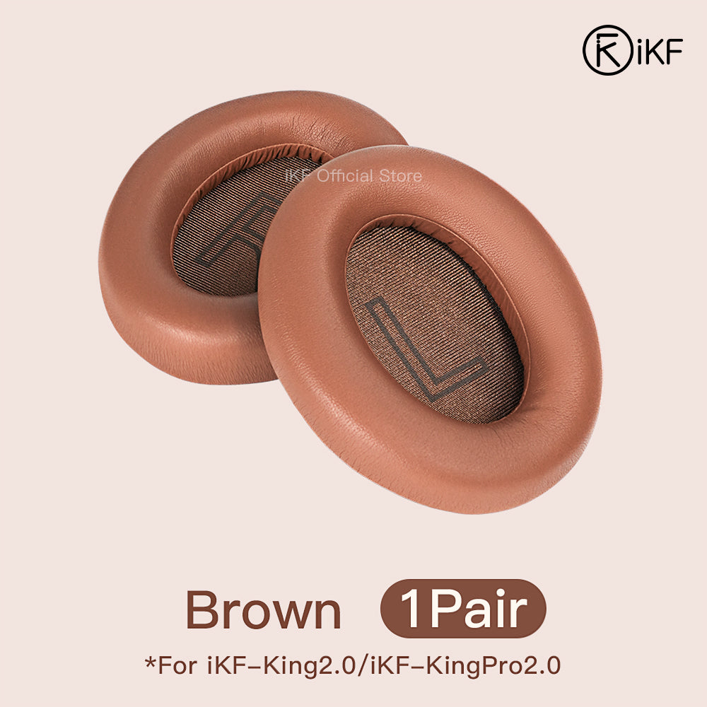 Earmuffs For iKF King/iKF King Pro Headphones Original Easy Replacement Soft Leather Off white Pink Black also for T2 Headphones