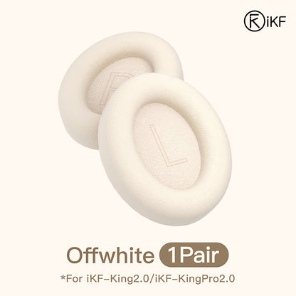 Earmuffs For iKF King/iKF King Pro Headphones Original Easy Replacement Soft Leather Off white Pink Black also for T2 Headphones