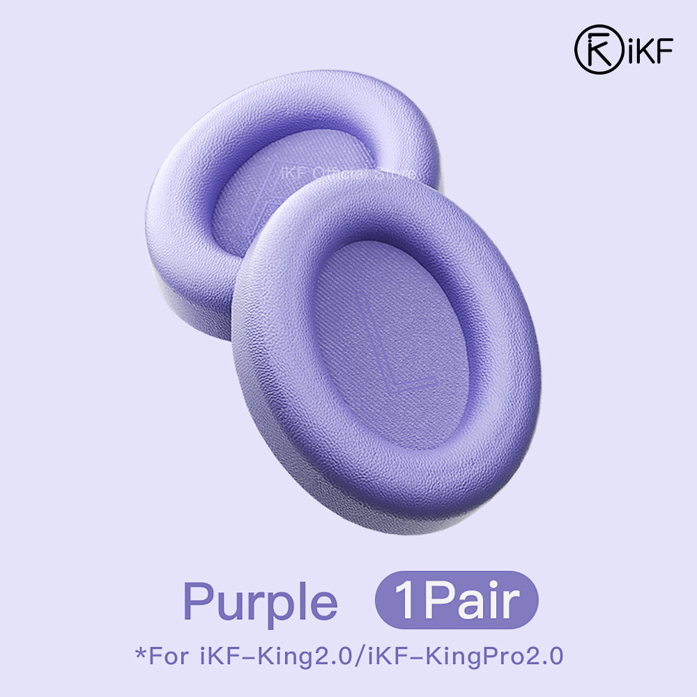 Earmuffs For iKF King/iKF King Pro Headphones Original Easy Replacement Soft Leather Off white Pink Black also for T2 Headphones